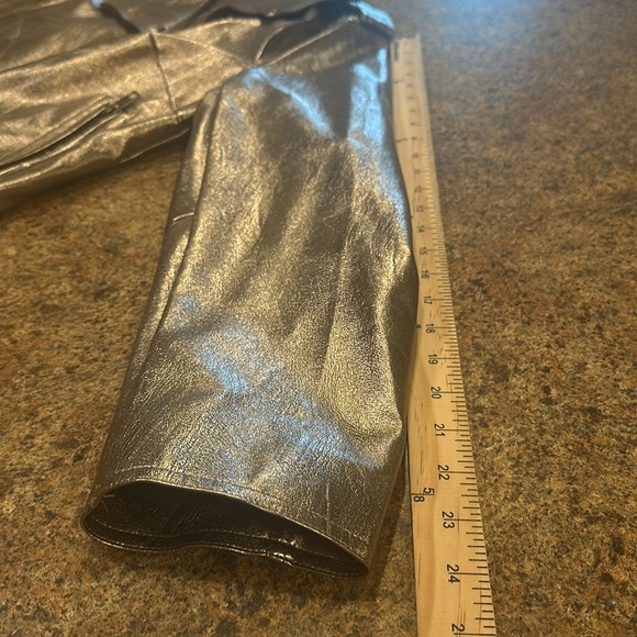 Who What Where Vegan Leather Moto Jacket Silver Womens Size X Long Sleeve - Picture 8 of 11